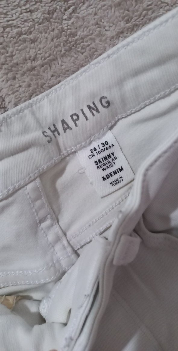 Beyaz Midi Kadın Kot Pantolon - Görsel 2