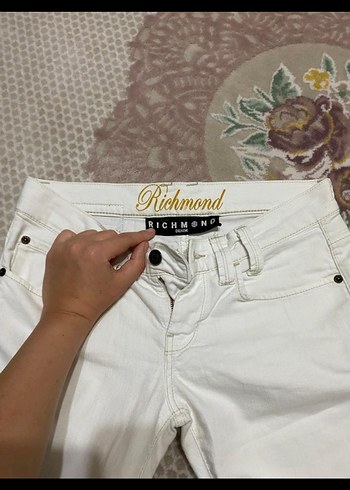 Beyaz Kadın Pamuklu Normal Boy Jean - Görsel 4