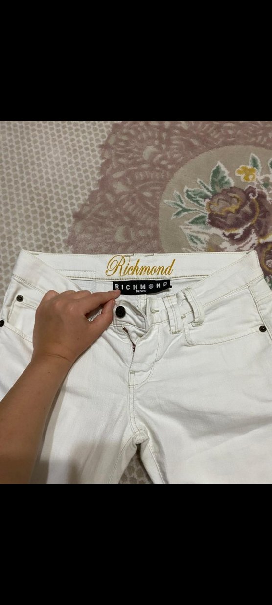 Beyaz Kadın Pamuklu Normal Boy Jean - Görsel 4