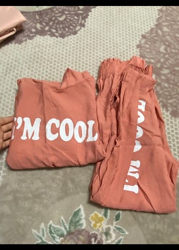 Kız Çocuk Kapüşonlu Fermuarlı Pembe Eşofman Takımı - Görsel 2