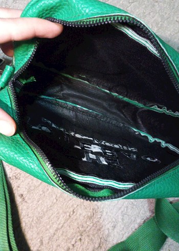 Yeşil Deri Buckled Street Wear Çanta - Görsel 4