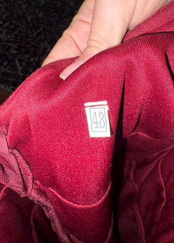 Bordo Uzun Abiye Elbise V Yaka Drapeli - Görsel 9