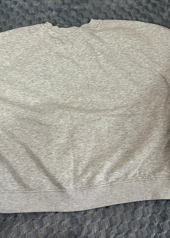 Gri Kadın Bisiklet Yaka Basic Sweatshirt - Görsel 2