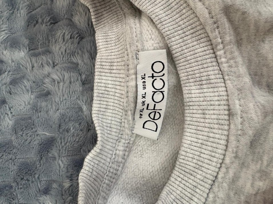 Gri Kadın Bisiklet Yaka Basic Sweatshirt - Görsel 4