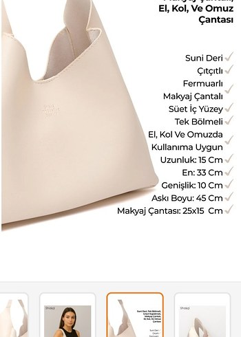 Beden Bej Deri Kadın Çanta