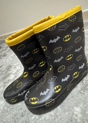 Sarı Kenarlı Batman Erkek Çocuk Kauçuk Botlar