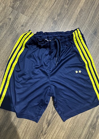 Sarı Şeritli Mavi çocuk Spor Şort