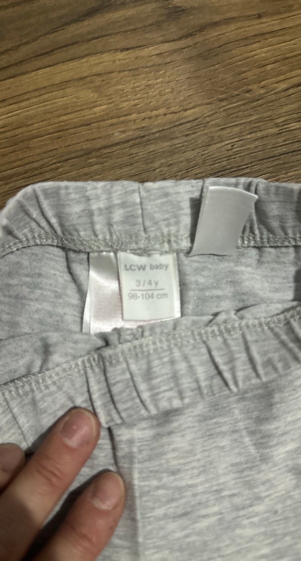 Gri Çiçek Baskılı Kız Tayt - Görsel 3