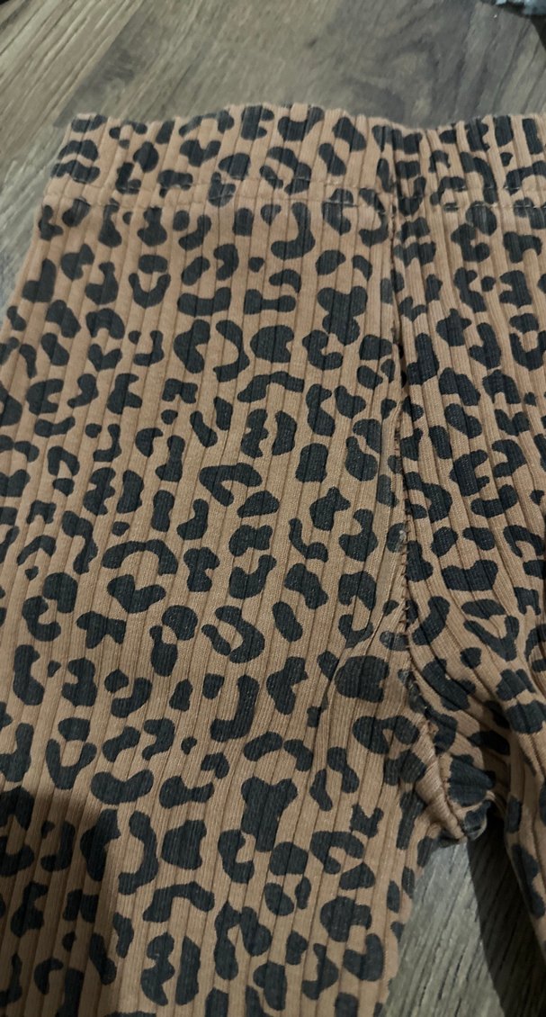 Kız Çocuk Kahverengi Leopar Desenli Sweatshirt ve Pantolon - Görsel 2