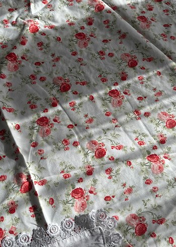 Dantel Detaylı Beyaz Çiçekli bebek örtüsü - Görsel 4