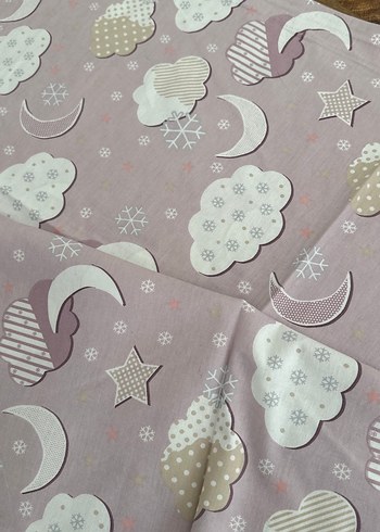 Pembe Bulut ve Ay Desenli Çocuk Nevresim - Görsel 3