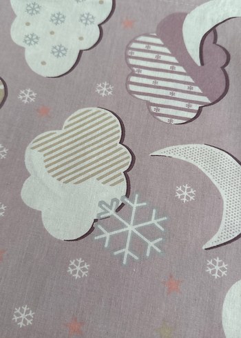 Pembe Bulut ve Ay Desenli Çocuk Nevresim - Görsel 4