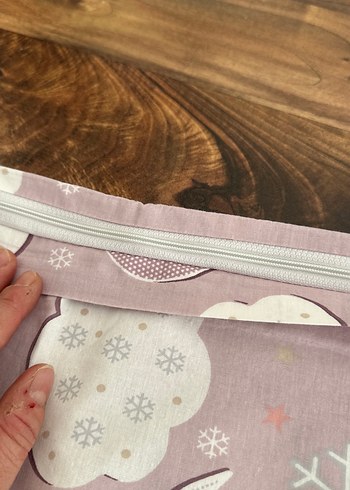 Pembe Bulut ve Ay Desenli Çocuk Nevresim - Görsel 2