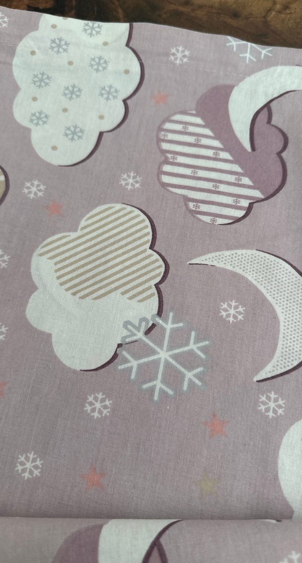 Pembe Bulut ve Ay Desenli Çocuk Nevresim - Görsel 4