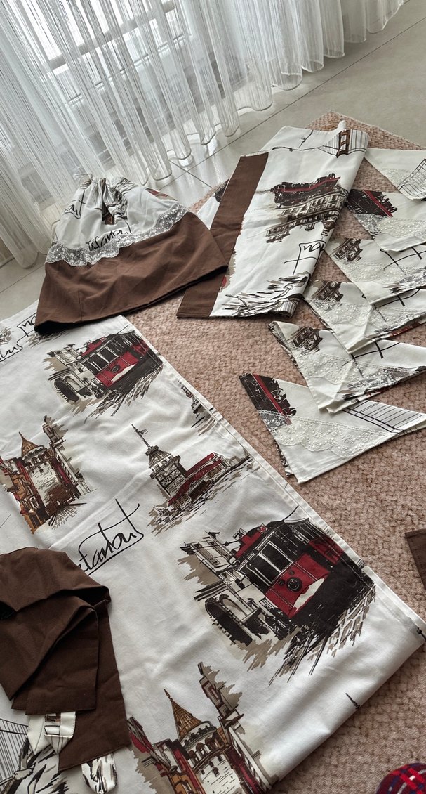 Baskılı Vintage Mutfak takımı - Görsel 4