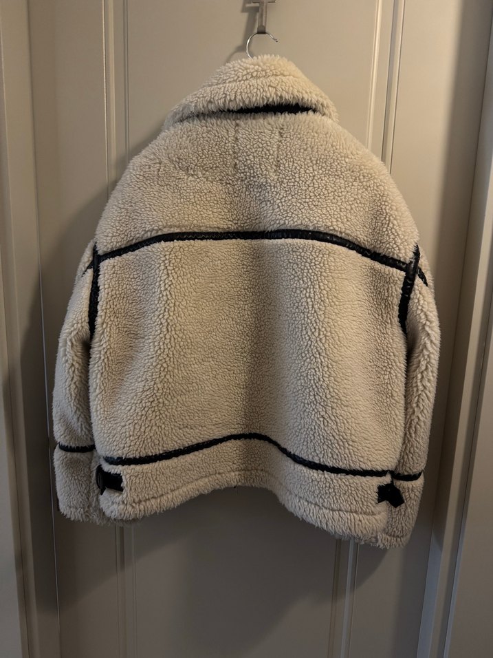 Zara Bej Kadın Midi Peluş Kaban - Görsel 3