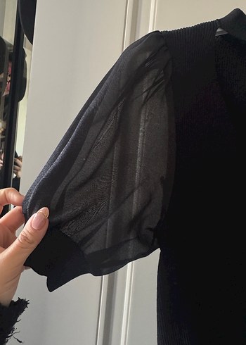 IPEKYOL Siyah V Yaka Triko Bluz - Görsel 3