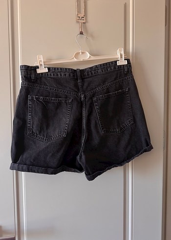 46 Beden Zara Siyah Bol Kesim Mini Denim Şort