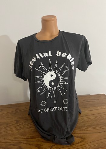 Gri Baskılı Kısa Kollu defactoTişörtü - Görsel 3