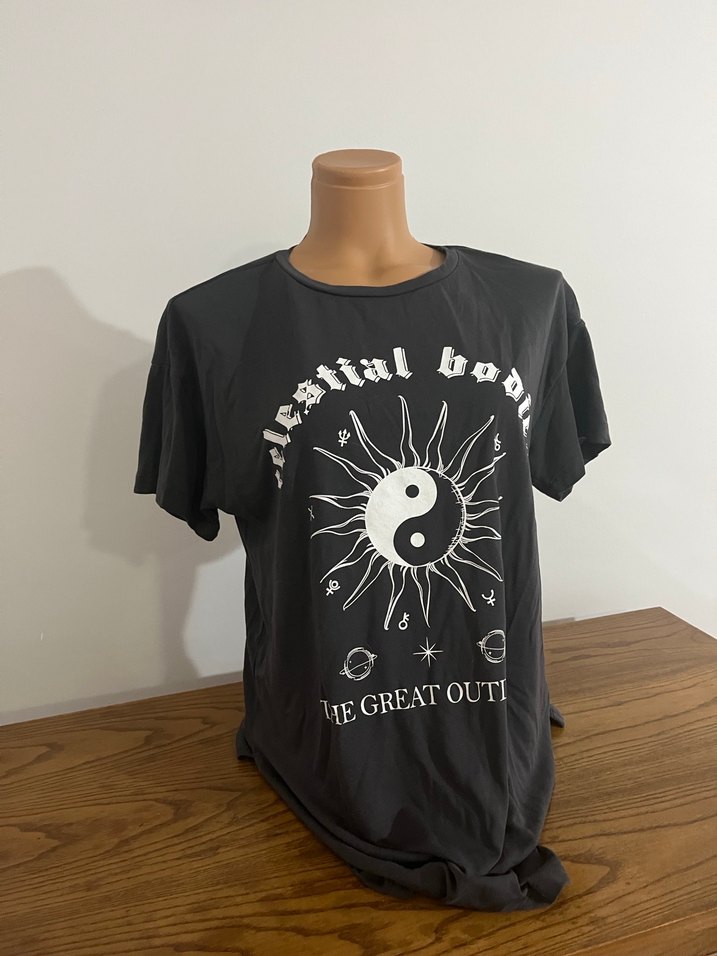 Gri Baskılı Kısa Kollu defactoTişörtü - Görsel 2