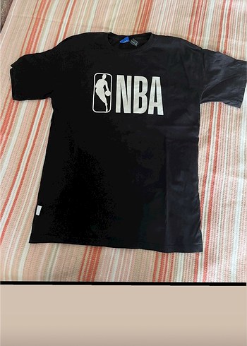 Unisex Siyah NBA Baskılı Kısa Kollu Tişört