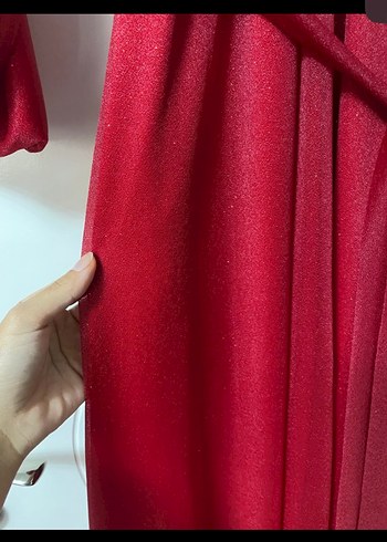 Kırmızı simli abiye - Görsel 3