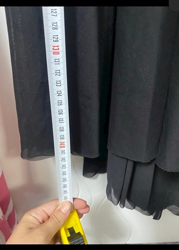 Siyah Uzun V Yaka Kolsuz Kadın Elbise - Görsel 4