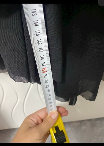 Siyah Uzun V Yaka Kolsuz Kadın Elbise - Görsel 3