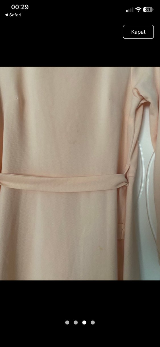 Bej Kadın Uzun Kollu Uzun Elbise - Görsel 3