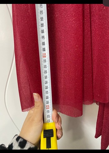 Kırmızı simli abiye - Görsel 4