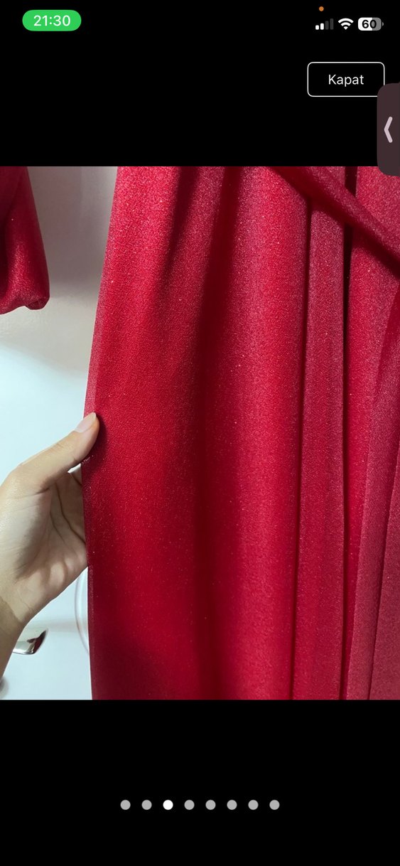 Kırmızı simli abiye - Görsel 3