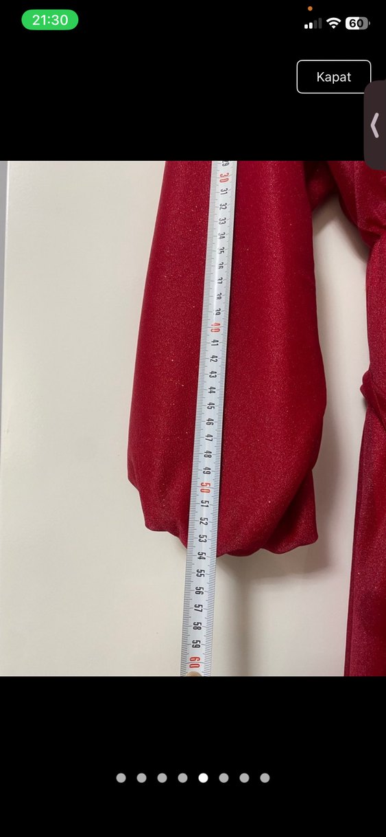 Kırmızı simli abiye - Görsel 5