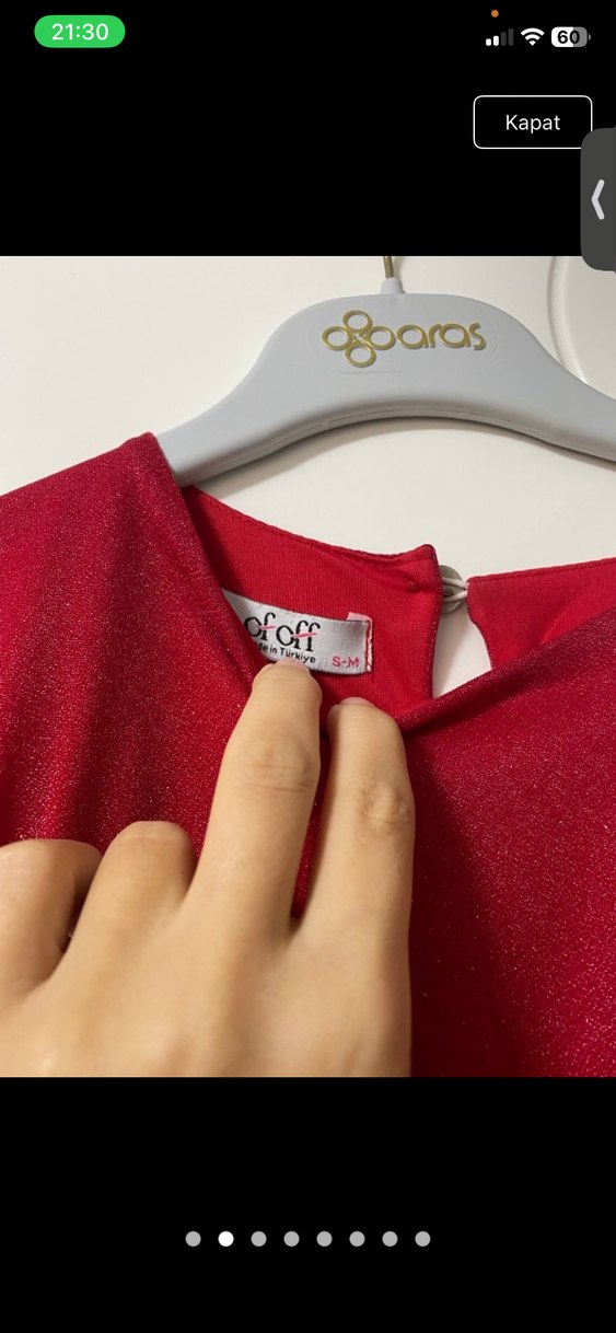 Kırmızı simli abiye - Görsel 2