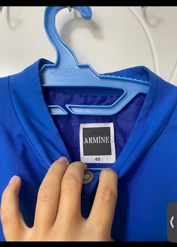 Düğmeli Uzun Lacivert Keten Kadın ferace - Görsel 3