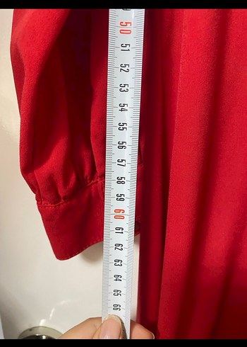 Kırmızı Uzun tesettür elbise - Görsel 4