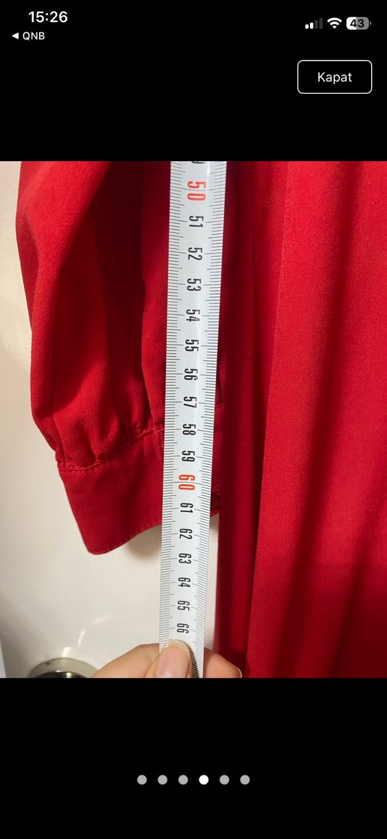 Kırmızı Uzun tesettür elbise - Görsel 4