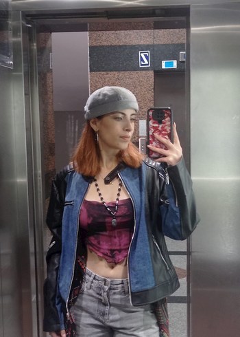 Kadın renkli ip crop