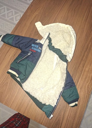 Mavi Kürklü Erkek Çocuk Mont - Görsel 3