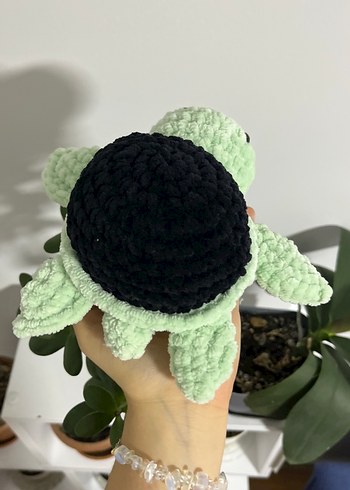 Beden Yumuşak Gri-Siyah Kaplumbağa Peluş Oyuncak
