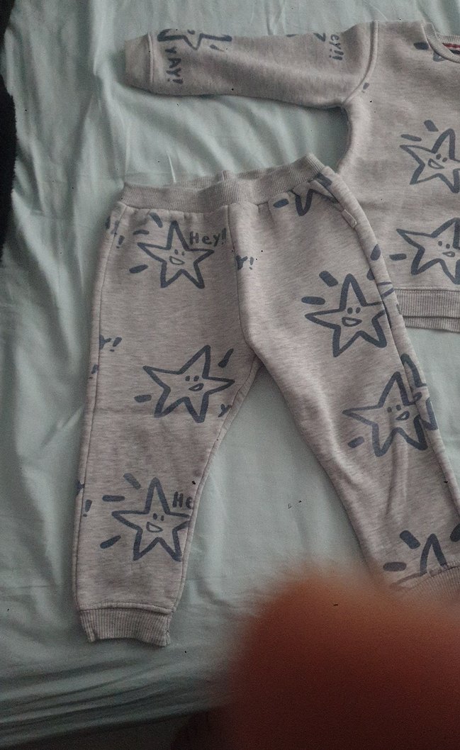 Gri Uzun Kollu Örgü Erkek Bebek Takımı - Görsel 2