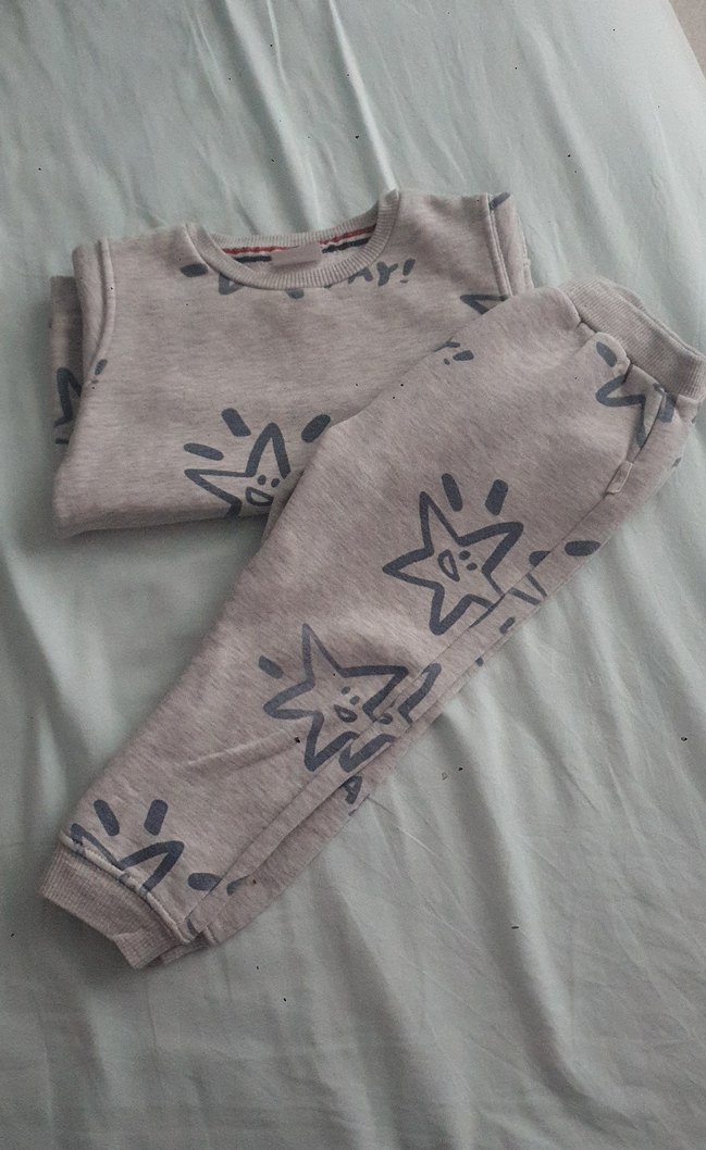 Gri Uzun Kollu Örgü Erkek Bebek Takımı - Görsel 3