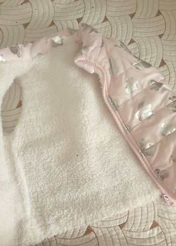 Kız Çocuk Pembe Nakışlı Fermuarlı Yelek - Görsel 3