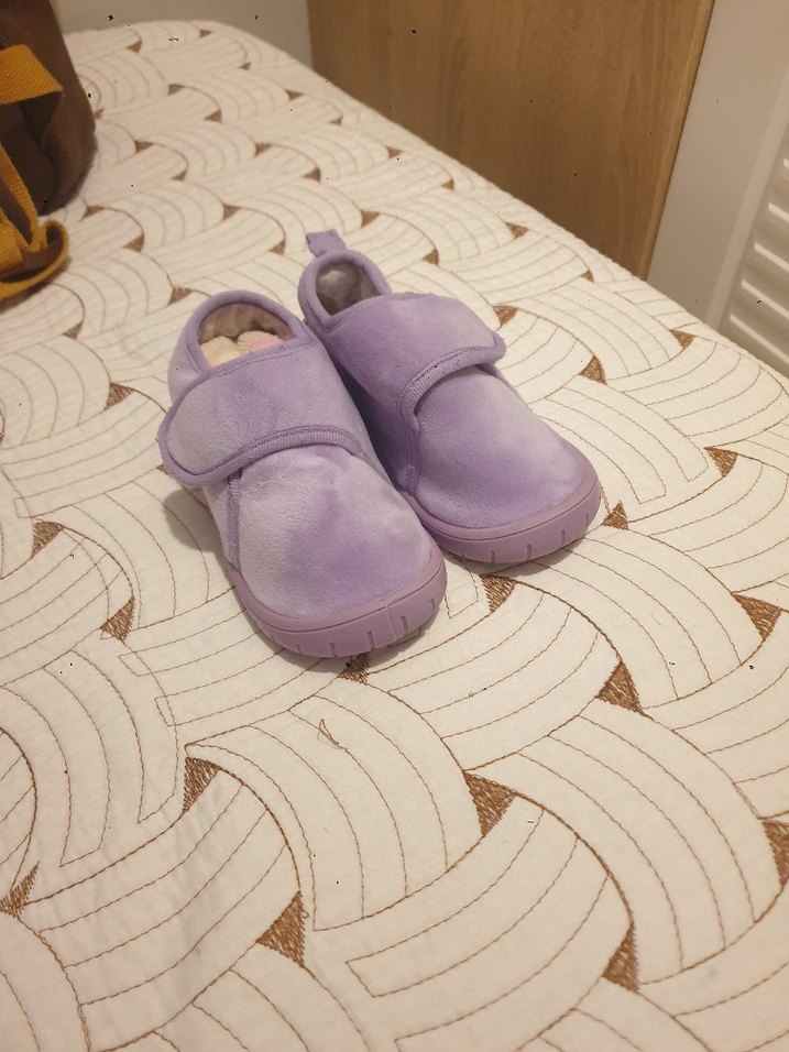 Kız Çocuk Mor Sıcak Ev Ayakkabisi panduf - Görsel 3