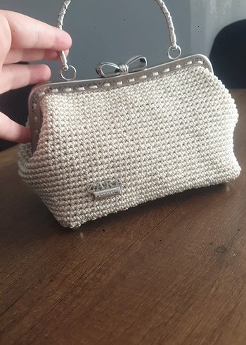 Krem Örgü Kadın Çanta El Emegi - Görsel 5