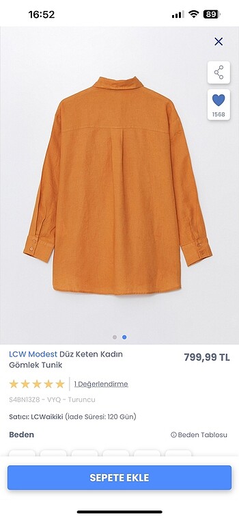 LC Waikiki Lcw Keten Tunik