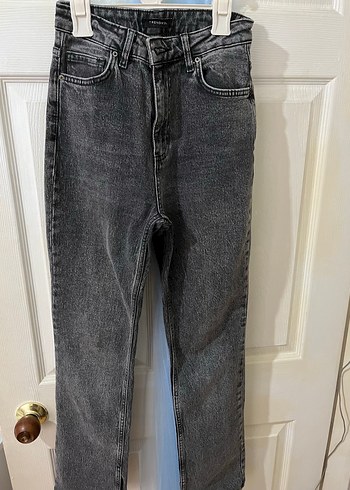 Gri Midi Denim Kadın Jean Pantolon