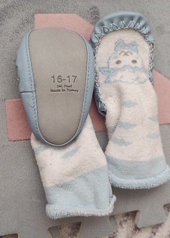 Çocuk Bohem Gri Triko Sıcacık Ev Terliği - Görsel 2