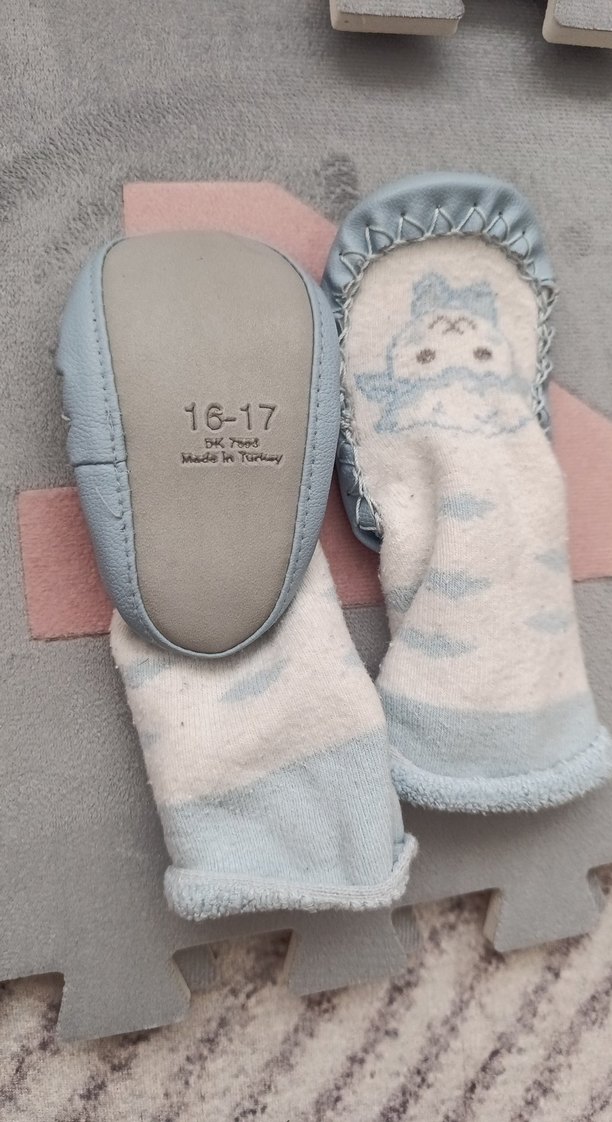 Çocuk Bohem Gri Triko Sıcacık Ev Terliği - Görsel 2