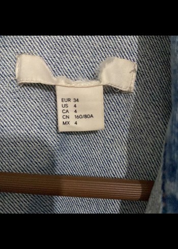s Beden mavi Renk Nakışlı Düğmeli Mavi Denim Ceket