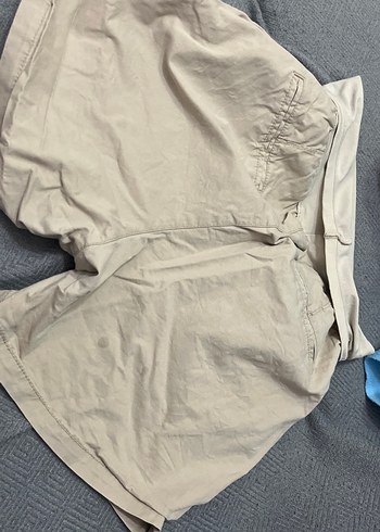 Bej Midi Hamile Keten Şort - Görsel 3